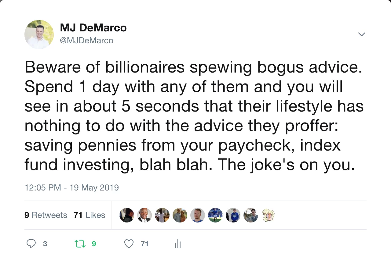 Bogus Billionaire Advice